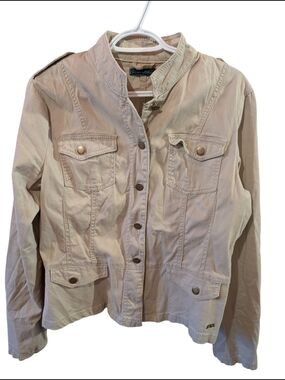 Point Zero Women's Light Beige Utility Jacket with Button Detail